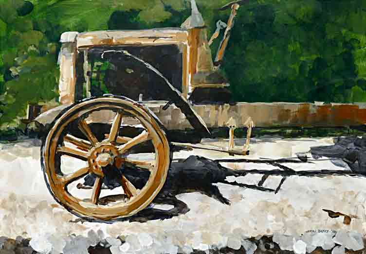 Twenties era delapitated work truck profile