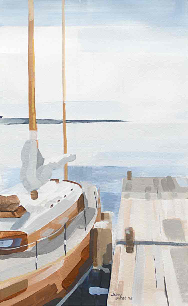 sailboat at dock's edge