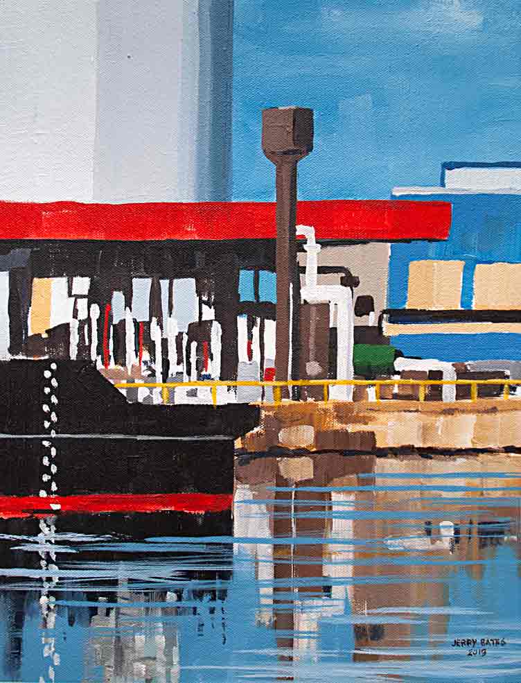 refinery pumps at dockside